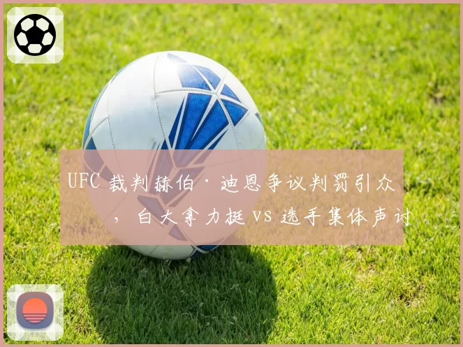 UFC 裁判赫伯·迪恩争议判罚引众怒，白大拿力挺 vs 选手集体声讨